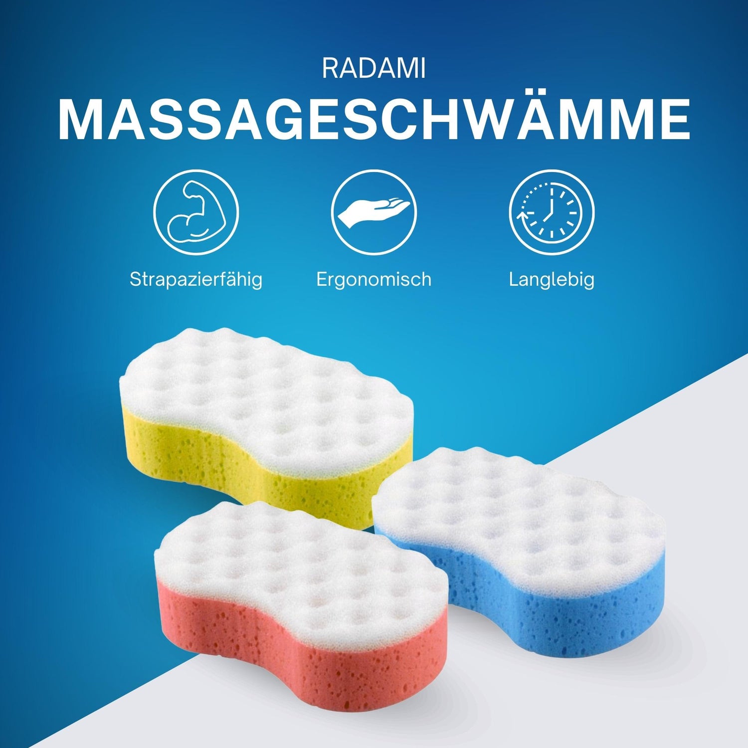 16 x Massageschwamm Duschschwamm Badeschwamm Peeling Schwamm Körperpeeling Handform