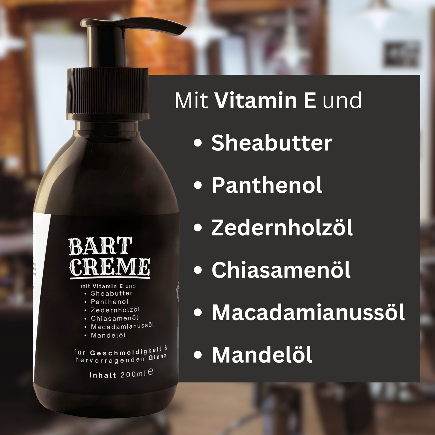 Bartpflege Set Bartshampoo, Bartcreme und Bartöl Pfefferminze 3 Teile