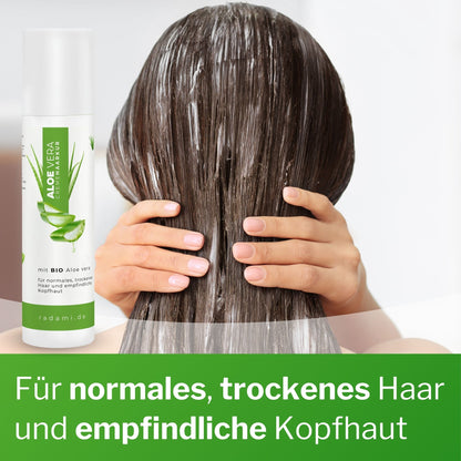 Aloe Vera Set Shampoo und Cremehaarkur Bio Aloe vera für trockenes Haar und empfindliche Kopfhaut jeweils 250 ml