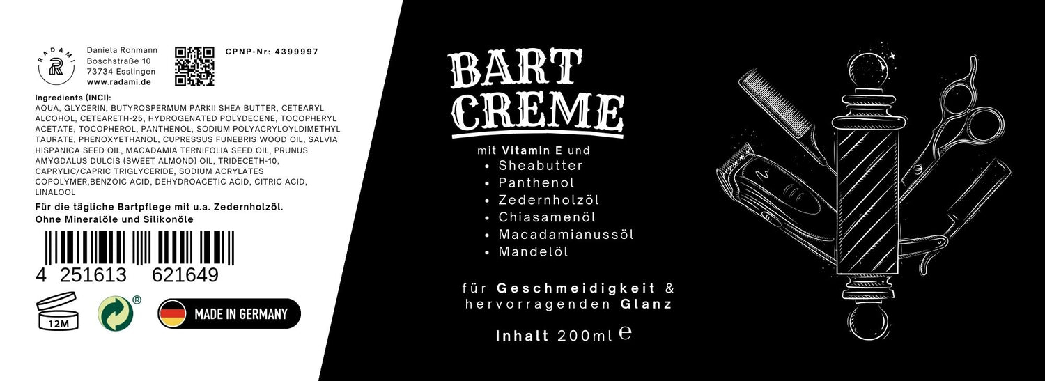 Bartpflege Set Bartshampoo, Bartcreme und Bartöl Pfefferminze 3 Teile