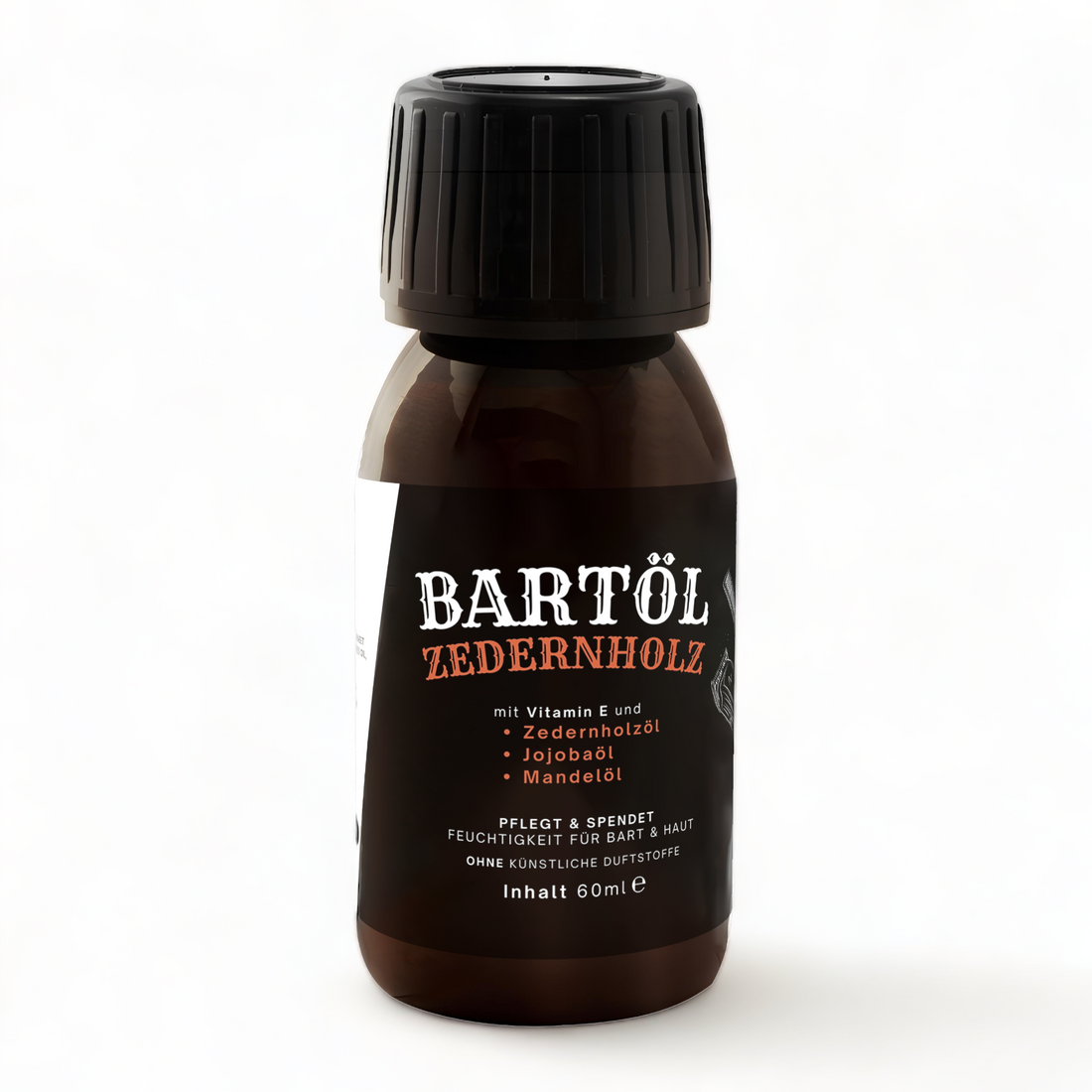 Bartöl Zedernholz 60 ml Bartpflege mit Jojobaöl und Mandelöl