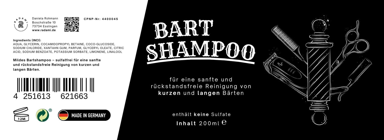 Bartpflege Set Bartshampoo, Bartcreme und Bartöl Pfefferminze 3 Teile