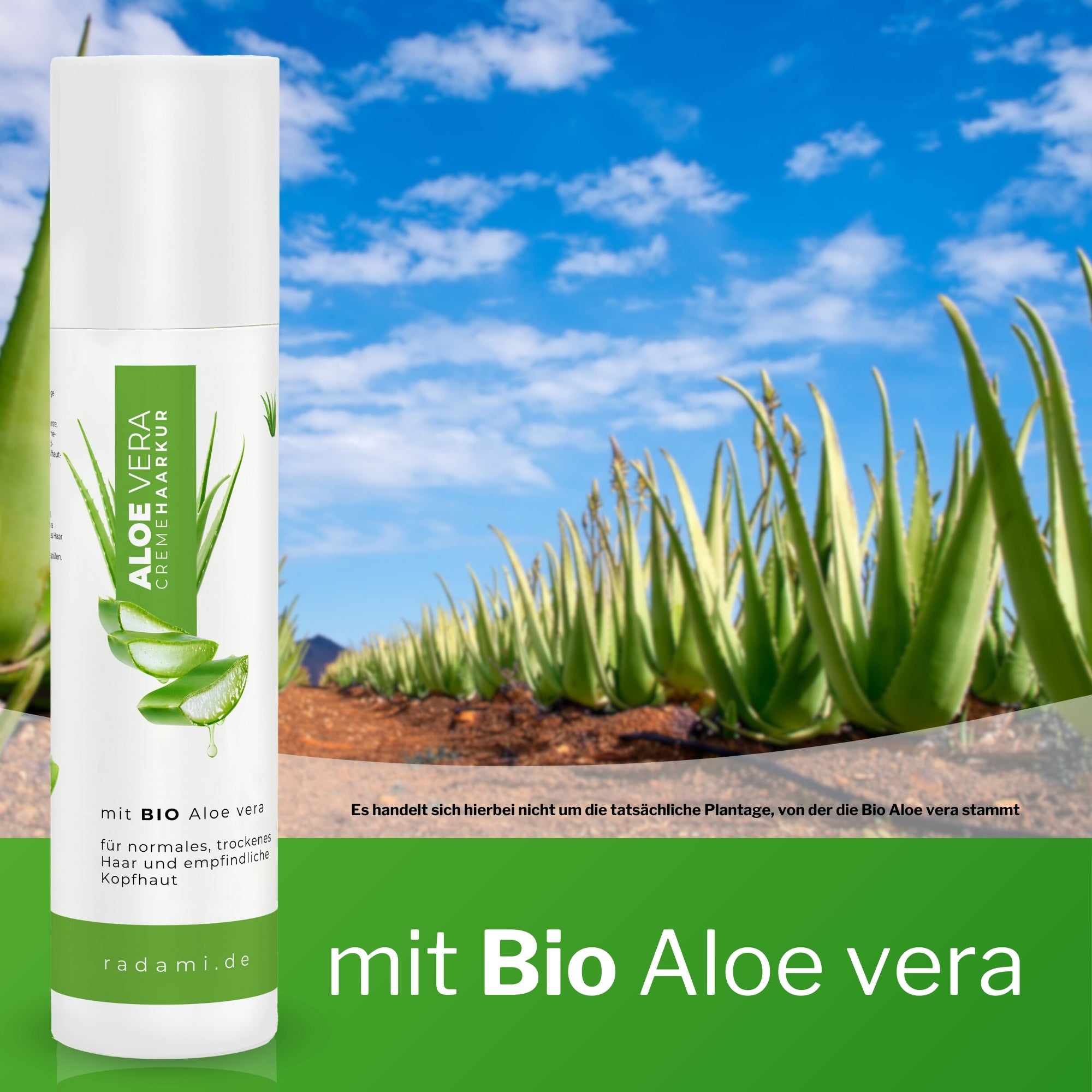 Aloe Vera Creme Haarkur Bio AloeVera für trockenes Haar und empfindliche Kopfhaut 250 ml