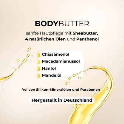 Bodybutter mit natürlichen Ölen Körperbutter mit Shea Butter und Panthenol 2x 150 ml