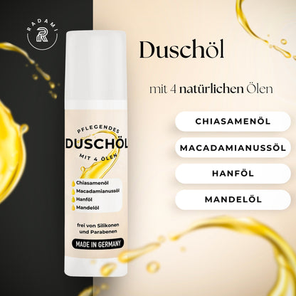 Duschöl natürliche Öle und Panthenol Duschbad Duschgel 4x150ml