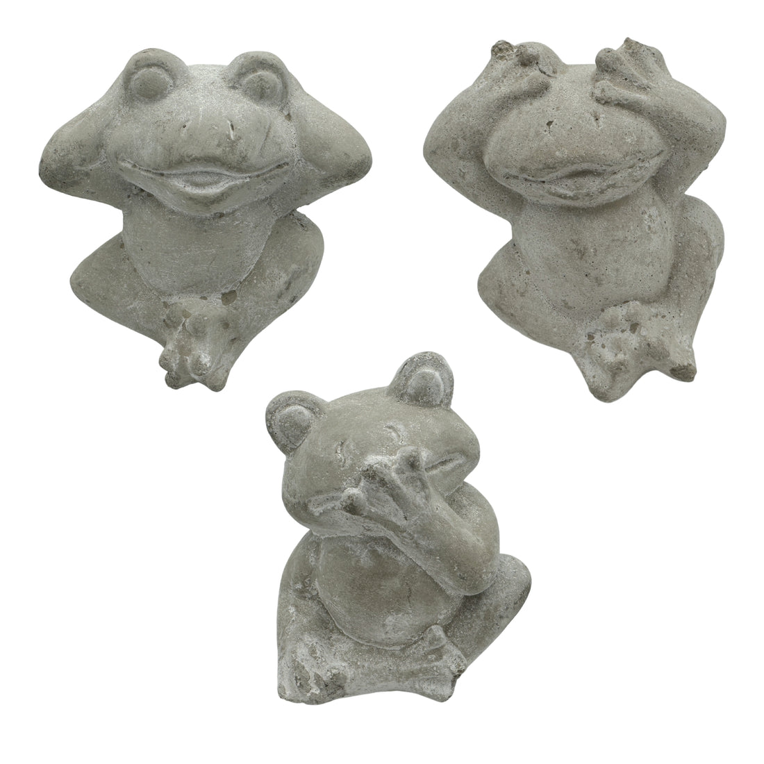 3x Frosch Frösche  Gartenfigur Figur Steinguss Gartendekoration