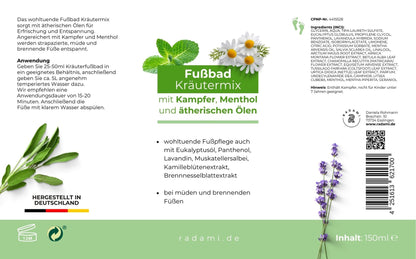 Fußbad Badezusatz für Fußbäder Kräutermix 150ml