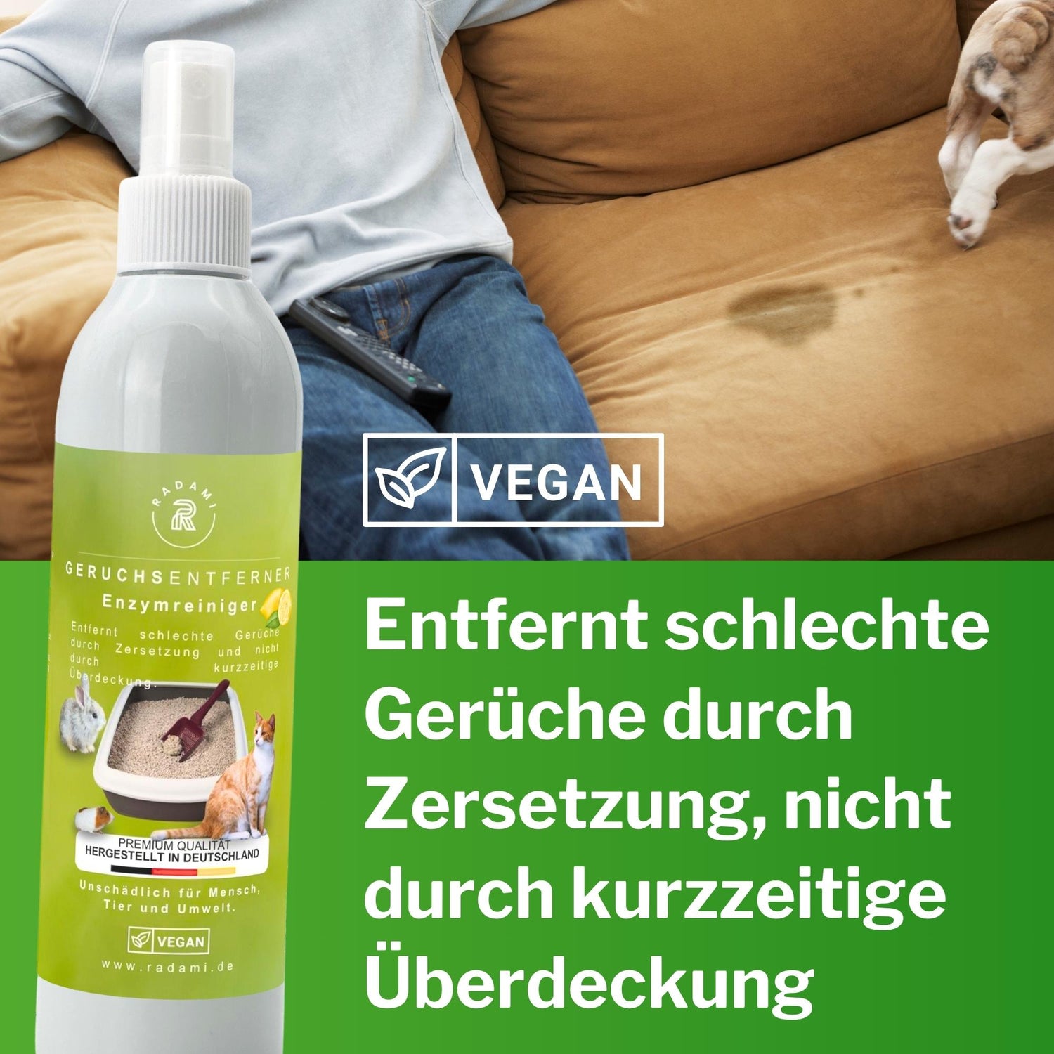250ml Tier Geruchsentferner gegen Katzenurin und Tiergerüche Enzymreiniger