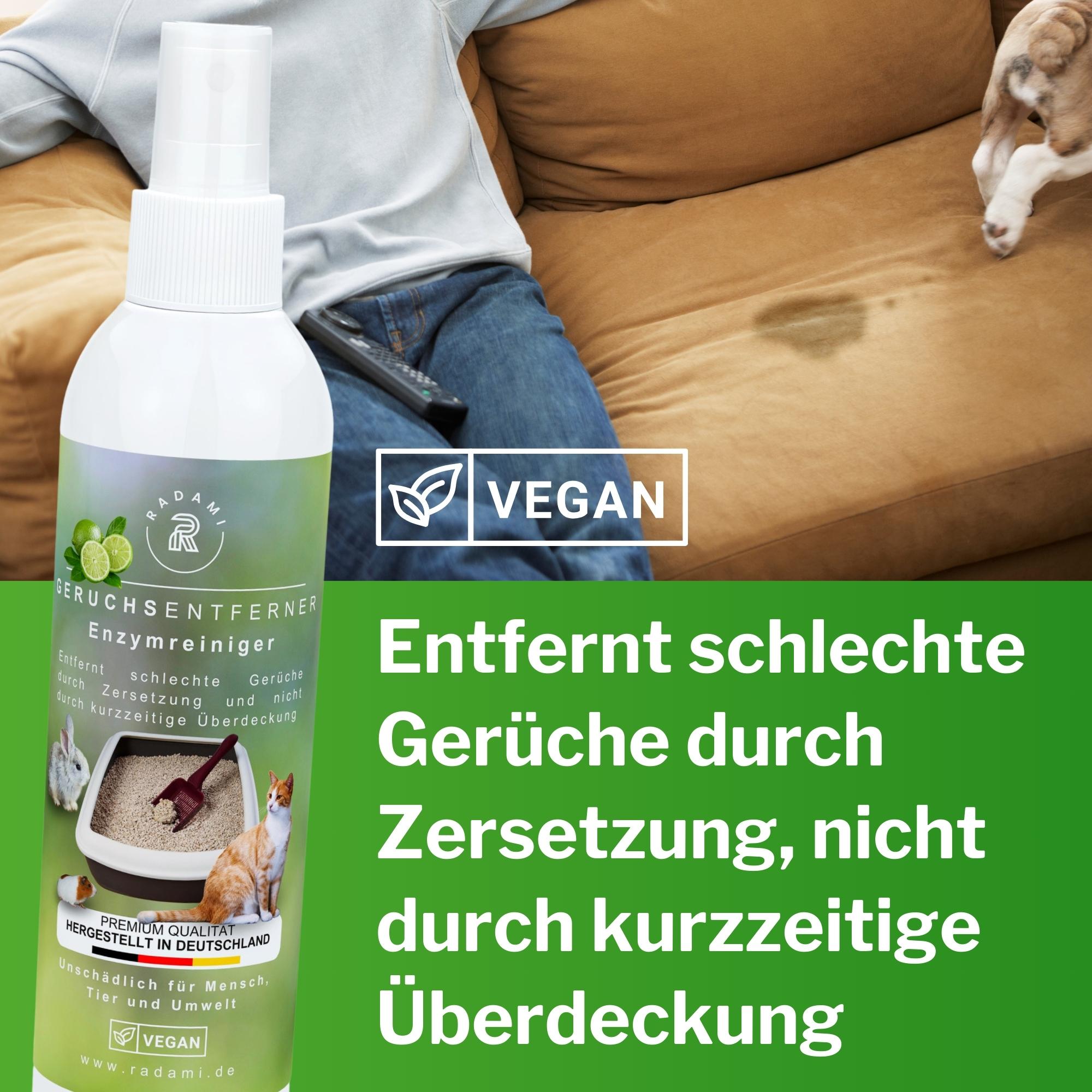 Tier Geruchsentferner gegen Katzenurin und Tiergerüche Enzymreiniger Limette 250ml