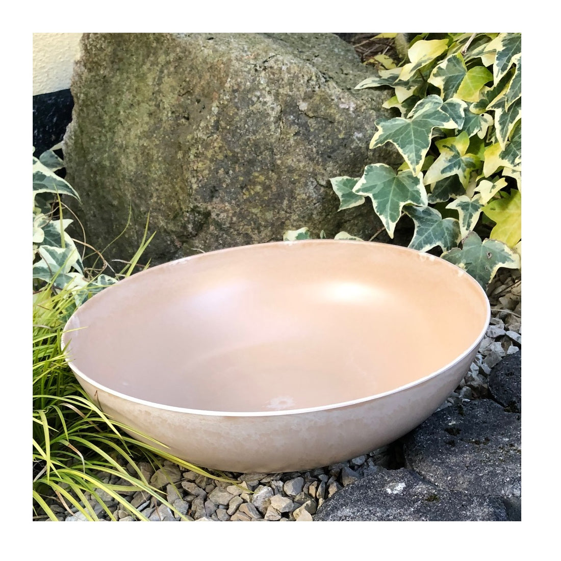 Schale Pflanztopf Pflanzgefäß Pflanzschale Gartendekoration Kunststoff 30cm sandbeige