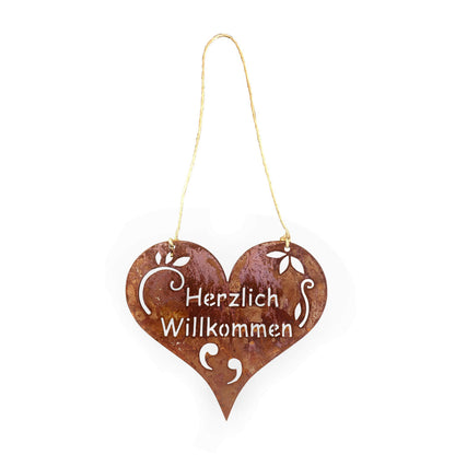 Herzlich Willkommen Schild Türschild Willkommensschild hängend 26 cm 350g