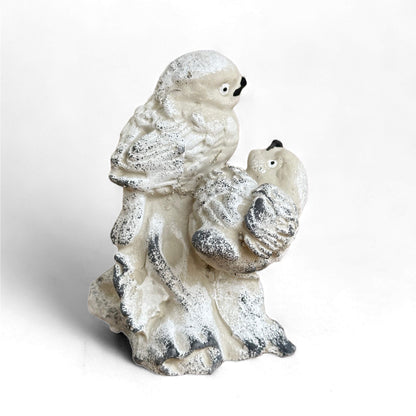 Vogeltränke aus frostfestem Steinguss mit Schildkröte &amp; Vogelpaar